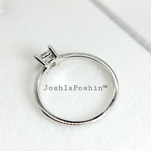 0.60CT. Princess cut Moissanite 4 prong ring in 18K gold over sterling silver - Picture 9 of 14